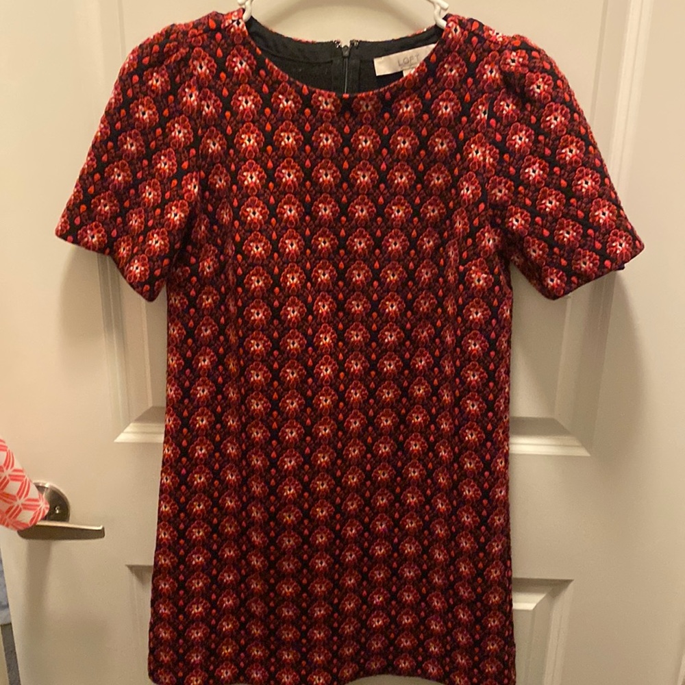 Loft Black & Red Mini Dress XS